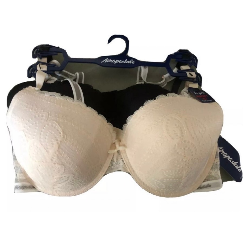 Women's Aeropostale 2 Pack Perfect Fit Bra Underwire Size 40D Black and white